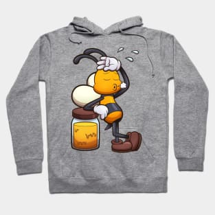 Exhausted Cartoon Bee Hoodie